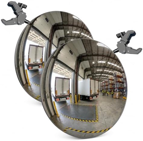 2 Pcs 17.3 Inch Acrylic Convex Mirror, Adjustable Clamp Mount by Unknown