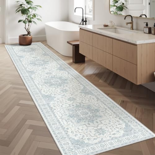 Madane Runner Rug 2x10 Rugs for Hallways, Non-Slip Rug Runners, Sky Blue - Image 3
