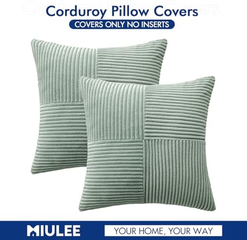 MIULEE Greyish Green Decorative Throw Pillow Covers for Couch 20x20 Inch - Image 6