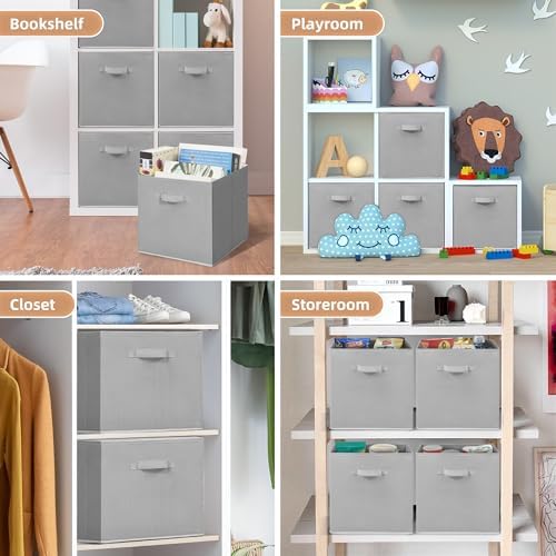 STORAGE MANIAC Storage Cubes, 13 Inch 8 Pack Collapsible Fabric Shelf Bins - Image 5