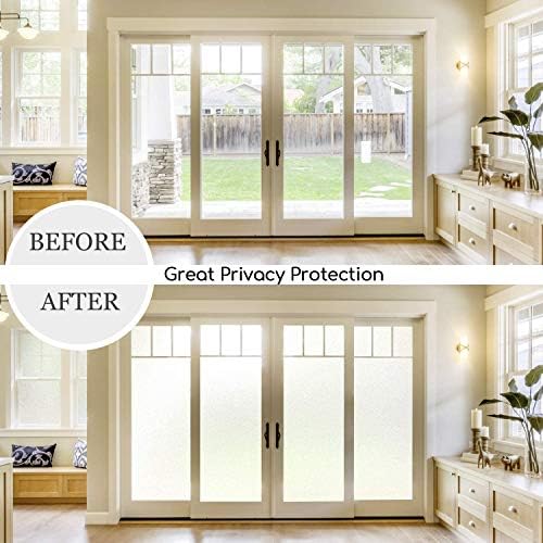 HIDBEA White Frosted Glass Window Privacy Film,Static Cling 35.4in x 6.5ft - Image 2