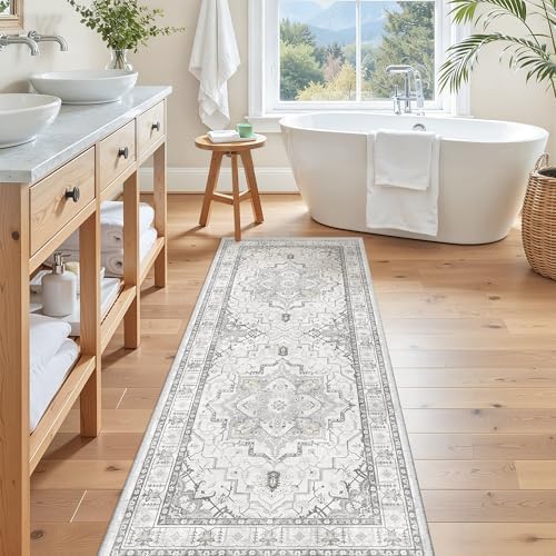 Madane Hallway Runner Rug 2x5 Washable Entry Rugs Non-Slip, Grey - Image 3