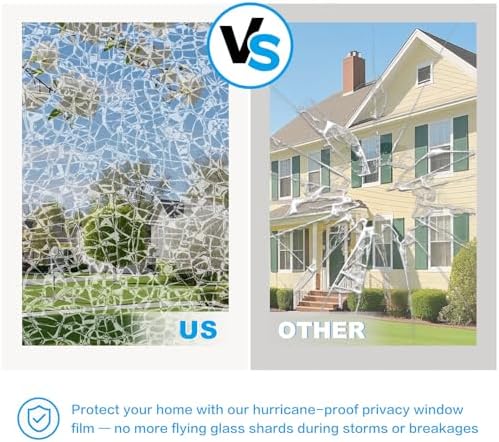 One Way Privacy Window Film，Flueen Shatterproof PET Window Tint for Heat Control & 99% UV Protection Blackout Window Treatment for Home, Office Doors with Eco-Adhesive Diamond Silver 41.5"×196.9" - Image 3