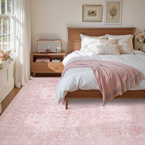 Rugxara Pink Rug 6x9 Area Rugs Washable Rug for Living Room Girls Bedroom - Image 2