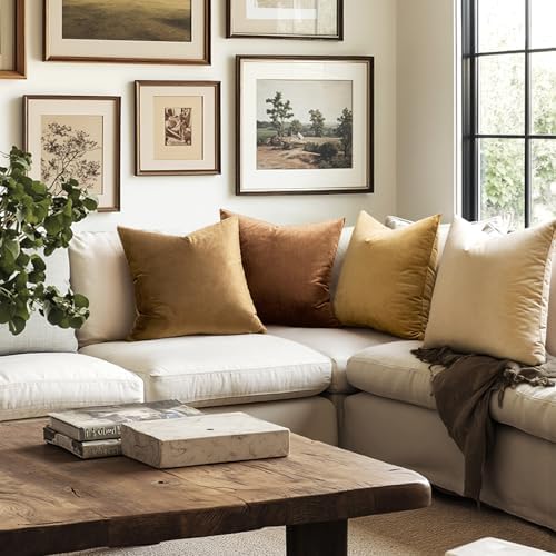 MIULEE Velvet Throw Pillow Covers 18x18 Inch Pack of 2 Chocolate - Image 2