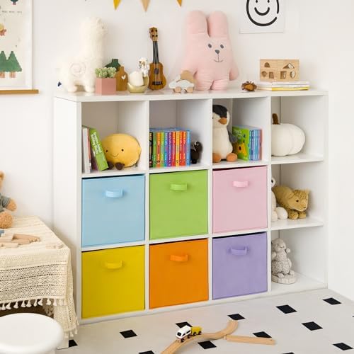 GRANNY SAYS 13 Inch Cube Storage Bins, Pastel Color, 6-Pack - Image 4