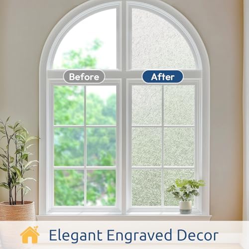 rabbitgoo Window Privacy Film Frosted Glass Film Decorative, 23.6" x 78.7" - Image 2