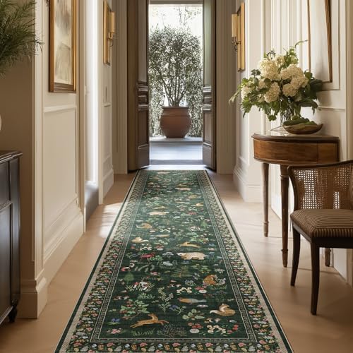 Washable Kitchen Rug Runners for Hallways: 2'x10' Bedroom Runner Non Slip Soft Low Pile Stain Resistant Indoor Carpet Runner Rugs for Entryway Hallway Kitchen Laundry Room Beside Farmhouse - Image 6