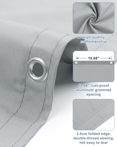 SUNLAX Waterproof Balcony Privacy Screen 3'x6' Grey Fence Cover - Image 4