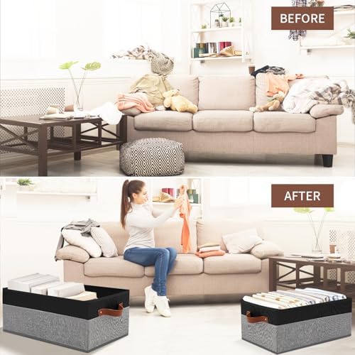 3 Pack Large Capacity Storage Bins Closet Organizer for Shelves - Image 6