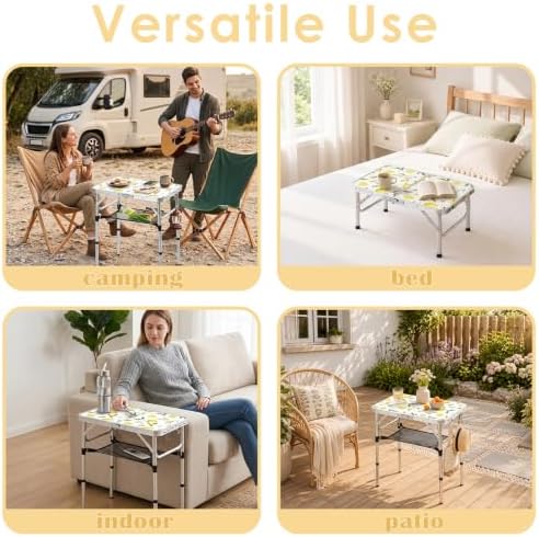 Small Folding Camping Table, 2ft Portable Table, Lemon - Image 5