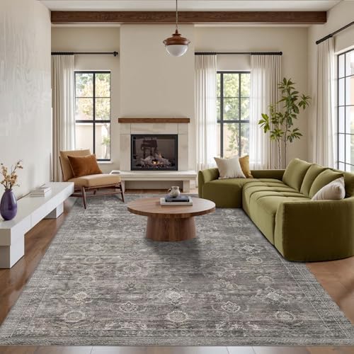 Rugxara 6x9 Area Rugs Washable Rug for Living Room Bedroom, Taupe/Grey by Rugxara