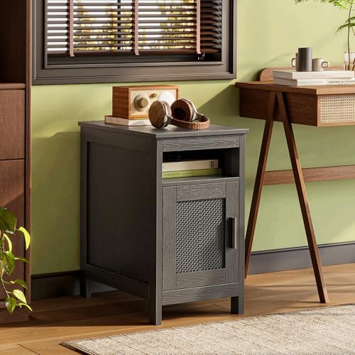 Huuger Narrow Night Stand, End Table with Charging Station, USB-C Port - Image 7
