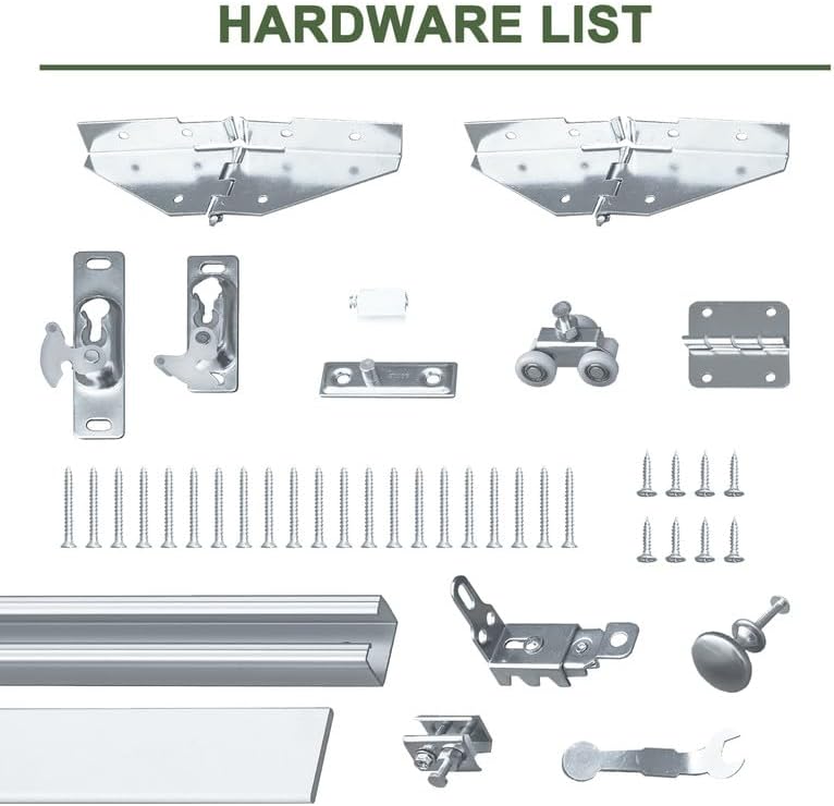 Bifold Doors for 72" x 80" Opening, Mirror Interior Folding Closet, White - Image 4