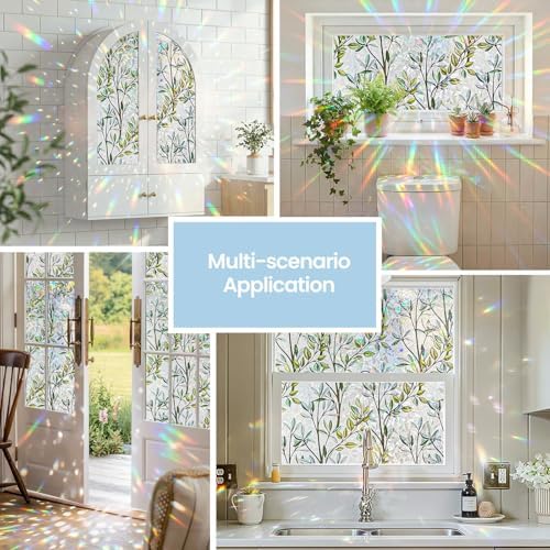 ADD.HERES Rainbow Window Privacy Film, Stained Glass Cling, 17.5" x 78.7" - Image 3