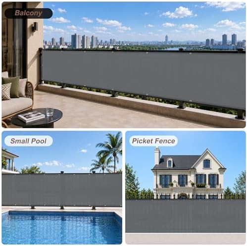 SUNNY GUARD 3' x 12' Balcony Privacy Screen, HDPE Patio Railing Cover Fence - Image 5