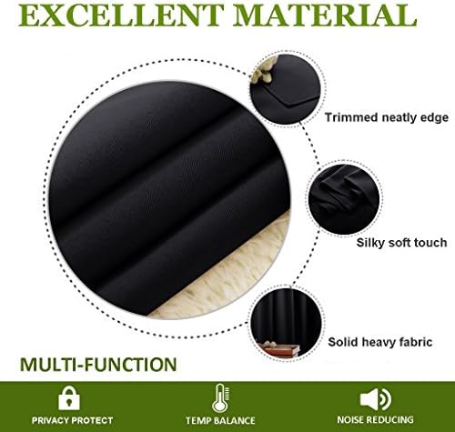NICETOWN Large Room Separating Divider, Room Divider Curtain Screen Partition, Function Thermal Blackout Noise Reducing Curtain, Sliding Door Insulated Curtain, Black, 12.5ft Wide x 9ft Long - Image 4