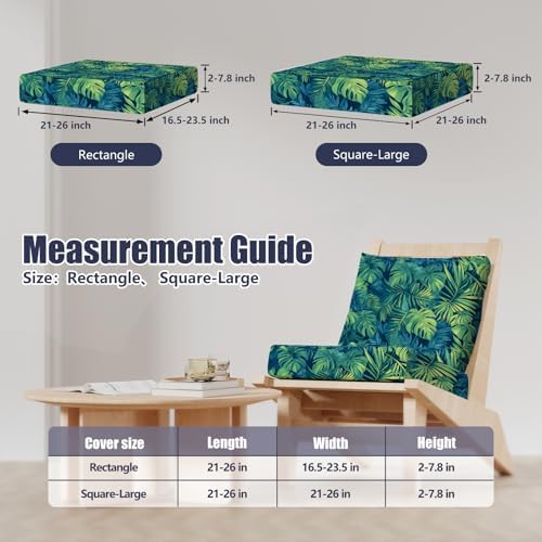 8Pcs Outdoor Cushion Covers, Stretch Patio Furniture Couch Chair Slipcovers - Image 2