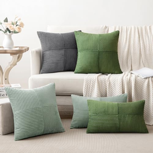 MIULEE Greyish Green Decorative Throw Pillow Covers for Couch 20x20 Inch - Image 5