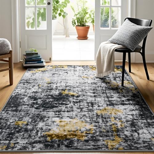 Modern Abstract 3x5 Rug, Non Slip Entryway Rug, Soft Machine Washable Rug - Image 4