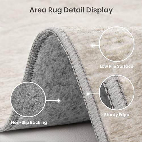 Valenrug Round Rugs 6ft, Circle Washable Area Rugs for Living Room, Beige - Image 7