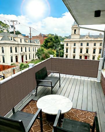 COOLBOYS 3'x6' Brown Balcony Privacy Screen Fence Cover for Outdoor - Image 6