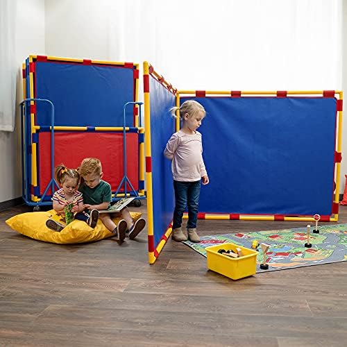 Children's Factory Big Screen Right Angle PlayPanel, Kids Room Divider, Classroom Privacy Screen, Blue - Image 4