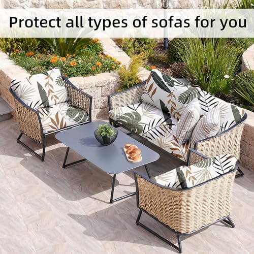 8 Pcs Outdoor Cushion Covers, Patio Sofa Cushion Covers Replacement - Image 5