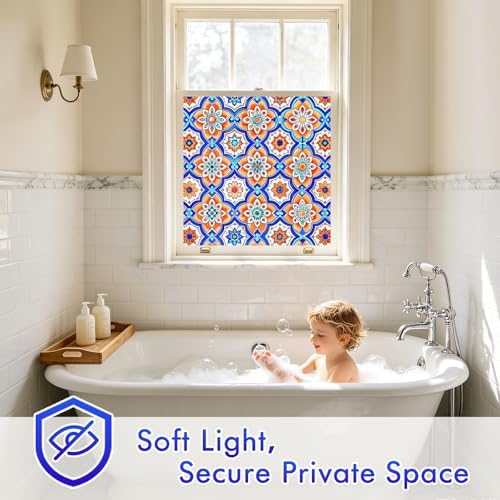 SOMWISE Frosted Window Privacy Film, Decorative Sun Heat Blocking, Anti UV - Image 3