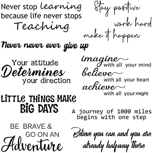 Fumete 9 Pcs Inspirational Vinyl Wall Decals, Peel and Stick, Classic by Fumete