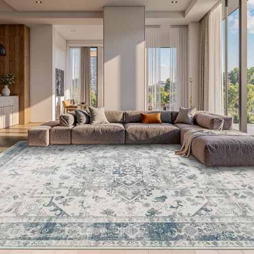 Rugxara 10x14 Washable Area Rug for Living Room, Extra Large,Vintage Boho - Image 2