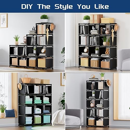 Mavivegue Book Shelf, 12 Cube Storage Organizer, DIY Bookcase - Image 3