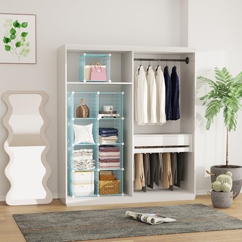 C&AHOME Wire Cube Storage, 9 - Cube Organizer Metal C Grids, Shelves, Blue - Image 5