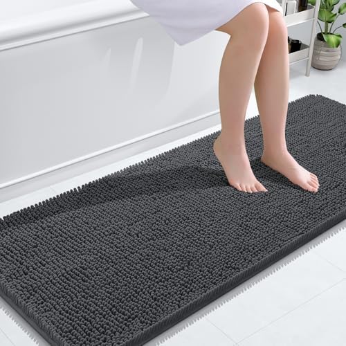 OLANLY Bathroom Runner Rugs 59x24, Extra Soft Absorbent Chenille Bath Rugs by OLANLY