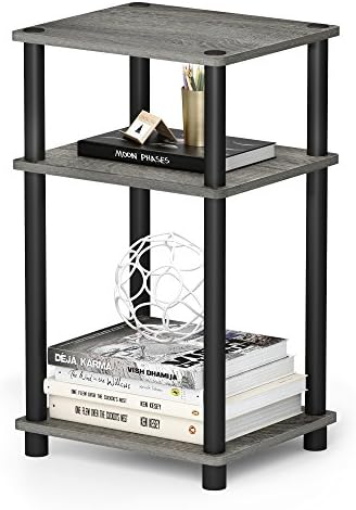 Furinno JUST Toolless 3-Tier Side Table, Open Shelf End Table, French Oak by Furinno-FitsYourSpaceFitsYourBudget