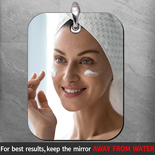 Shaving Mirror, Unbreakable Shower Mirrors, (Small,6 inches x 4 inches) Bathroom Handheld Mirror for Men and Women Portable Camping Travel Mirrors, Frameless Handheld for Makeup - Image 3
