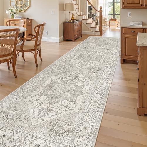 Madane Hallway Runner Rug 3x10 Washable Kitchen Runners 10ft, Beige/Brown - Image 4