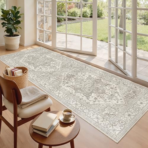Madane Hallway Runner 3x8, Kitchen Rugs Washable Entry Rug, Beige/Brown - Image 4