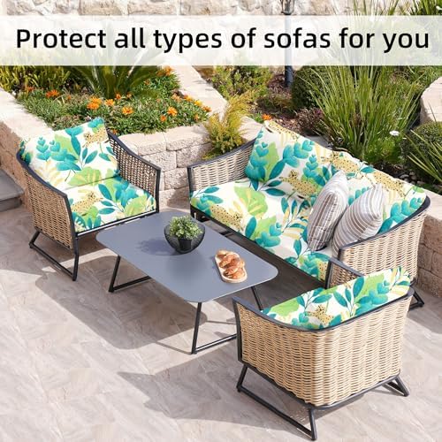 8 Pcs Outdoor Cushion Covers, Patio Sofa Cushion Covers Replacement - Image 5