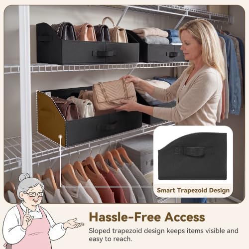 GRANNY SAYS Trapezoid Closet Storage Bins, Large, Black, 3-Pack - Image 3