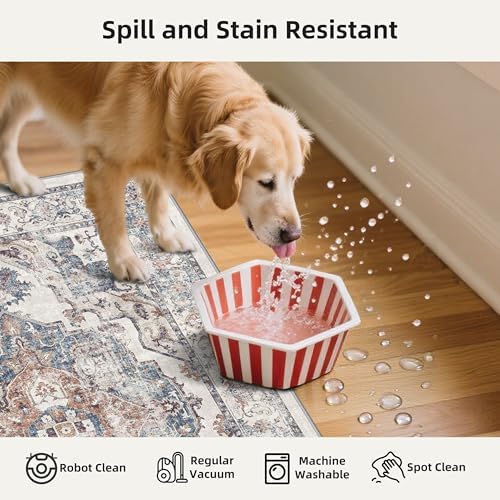 2-Piece Kitchen Runner Rug Set: Washable Non-Slip Floor Mats for Sink & Stove Cooking Area Soft Low Pile Water-Resistant Carpet for Dishwasher Fridge Fronts Durable Kitchen Island Mats(2x3+2x4,Brick) - Image 3