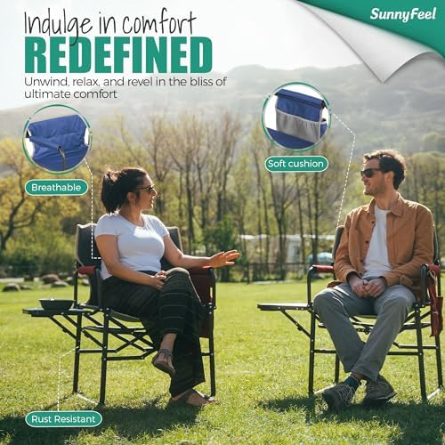 SUNNYFEEL Oversized Directors Camping Chair for Adults with Side Table - Image 4
