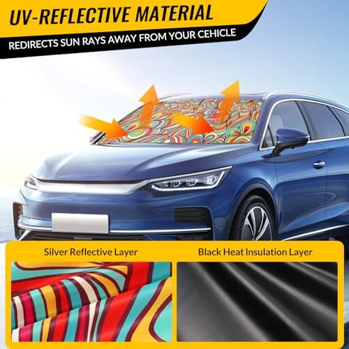 Car Windshield Sun Shade, Foldable Reflective UV Front Sunshade - Image 6