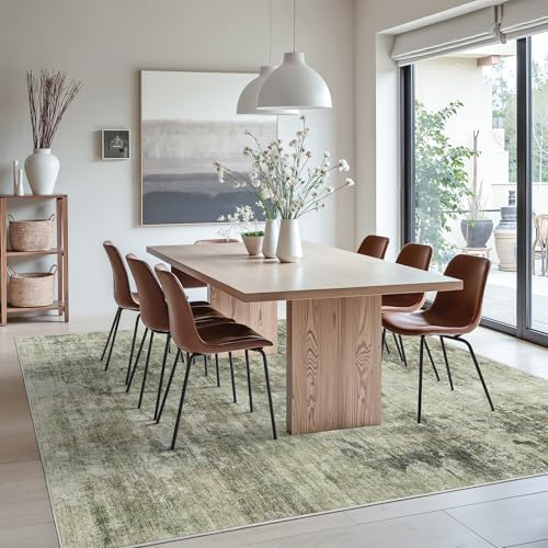 Soalmost Abstract Rug 8x10 Large Living Room Area Rugs Washable Green Black - Image 3