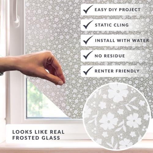 Sunshine Window Privacy Film by Artscape - Decorative Frosted Glass Design, Static Cling, Day and Night Privacy, Reduces Glare, Easy to Apply and Removable, Made in USA - 36 x 72 Inch - Image 2