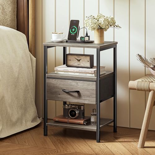 SUPERJARE Nightstand with Charging Station, USB-C Port, Bedside Table - Image 2