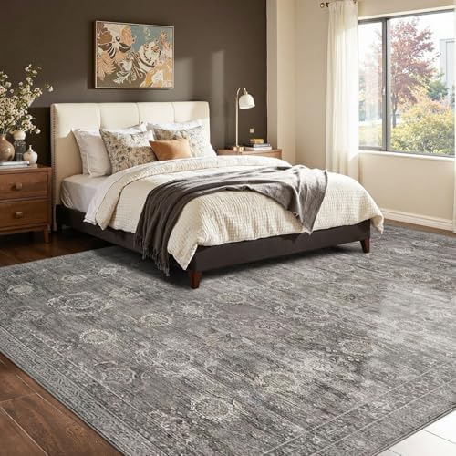Rugxara 8x10 Area Rugs for Living Room Large Washable Rug, Taupe/Grey - Image 3
