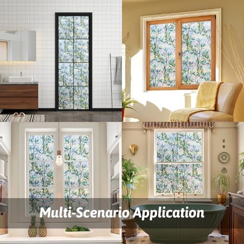 Kromapolis Green Leaf Stained Glass Window Privacy Film, 29.5 x 157.4 inch - Image 6