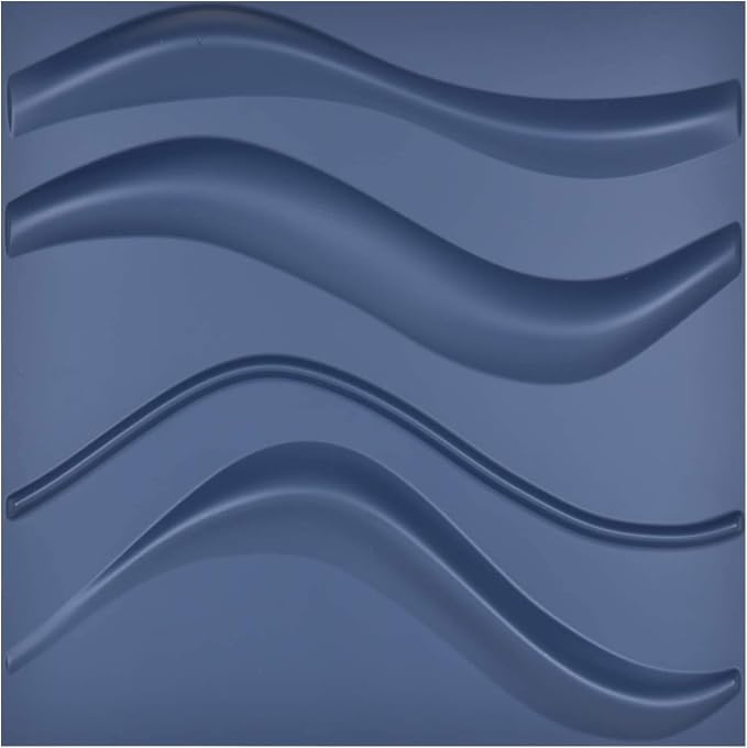 Art3d Navy Blue 3D Wall Panel PVC Slim Wave Covers 32 Sqft, for Interior Wall Decor in Living Room,Bedroom,Lobby,Office,Shopping Mall by Art3d