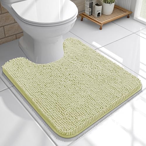OLANLY Toilet Rugs U-Shaped 20x20, Soft Absorbent Chenille Contour Rugs by OLANLY